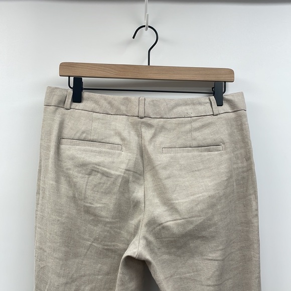 Banana Republic Ryan Mid-Rise Linen Trouser Boot Pant Boho Minimalist Tan 6 - Picture 5 of 7